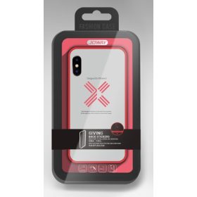   iPhone X / XS (5,8") hátlap tok, szilikon tok, piros keretes / átlátszó, Joway BHK30