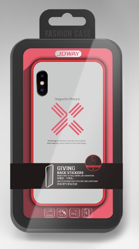 Joway BHK30 iPhone X / XS (5,8") piros keretes átlátszó szilikon tok