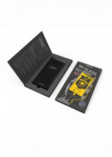 iPhone 7 Plus / 8 Plus (5,5") előlapi fólia, műanyag (PET), fekete, ívelt, 0,23mm, Joway BHM17