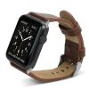 Apple Watch 4/5/6/7/SE, okosóra szíj, bőr, barna, 42/44/45mm, LUX