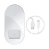 Baseus vezeték nélküli (Wireless) töltő, Simple 2in1, telefon + AirPods, 18W, fehér, WXJK-02