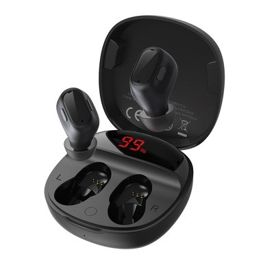 Baseus Encok WM01 Plus fekete stereo bluetooth headset vezeték nélküli töltőtokkal