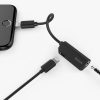 2in1 audio / HF adapter, iPhone 8pin - iPhone 8pin / 3,5mm jack, fekete, Baseus CALL32-01