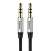 Jack-jack (3.5mm) audio kábel, szövettel bevont, fekete, 1M, Baseus M30