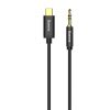 Baseus Type-C - jack (3.5mm) fekete audio / HF kábel 1.2m