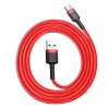 Type-C - USB-A adatkábel, szövettel bevont, piros, 2M, 2A, Baseus CATKLF-C09