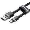 Micro USB adatkábel, fekete-szürke, 2m, 1.5A, Baseus Cafule
