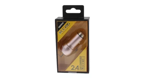 Remax RCC205 rózsaszín 2USB fém szivartöltőfej 2.4A