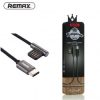 Remax RC-054i iPhone 8pin fekete adatkábel fém csatlakozóval 2.4A 1m