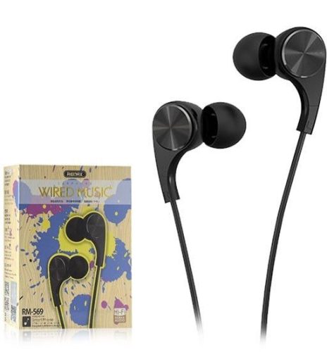 Remax RM-569 fekete stereo headset fülhallgató