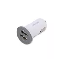Szivartöltő fej, 2x USB, 2.1A, fehér, Remax 