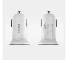 Szivartöltő fej, 2x USB, 2.1A, fehér, Remax 