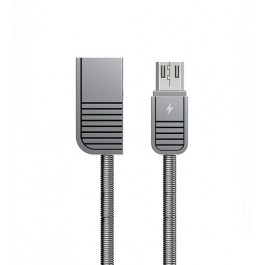 Remax RC-088m micro usb ezüst fém adatkábel csatlakozóval 2.1A 1m