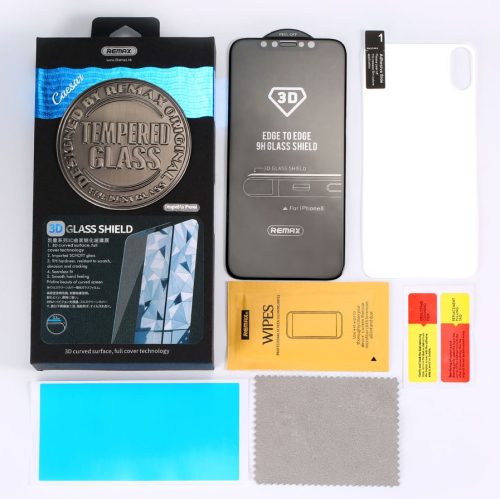 iPhone 7 Plus / 8 Plus (5,5") előlapi üvegfólia, 3D, fekete, Remax GL-04