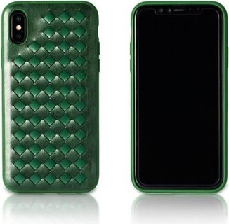 Remax RM-1637 iPhone X XS (5,8") zöld fonott műbőr hátlap tok