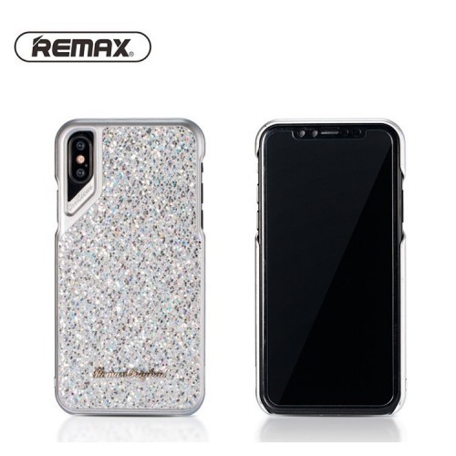 Remax RM-1652 iPhone X XS (5,8") ezüst csillogós hátlap tok