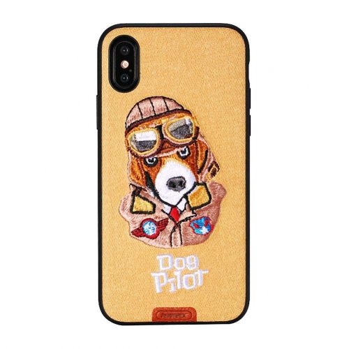 Remax RM-1647 iPhone 7 8 SE 2020 / SE 2022 (4,7") barna kutyás hátlap tok "Dog Pilot"