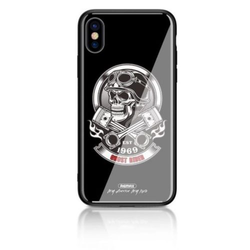 Remax RM-1653 iPhone X / XS (5,8") fekete "Ghost Rider" műanyag hátlap tok (BL-03)