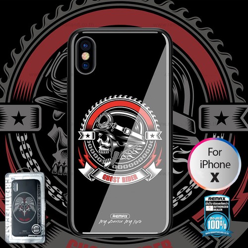 Remax RM-1653 iPhone X / XS (5,8") fekete "Ghost Rider" műanyag hátlap tok (BL-04)