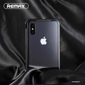 Remax RM-1658 iPhone X XS (5,8") fekete fém keretes hátlap tok