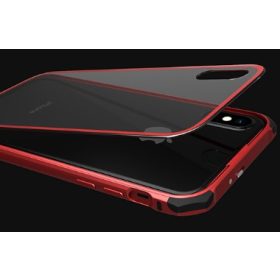   Remax RM-1658 iPhone X XS (5,8") piros fém keretes hátlap tok