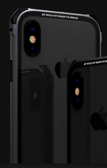 Remax RM-1658 iPhone X XS (5,8") szürke fém keretes hátlap tok