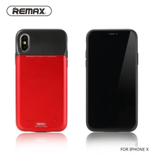 Remax PN-04 iPhone X XS (5,8") piros külső akkumulátor tok 3200 mAh