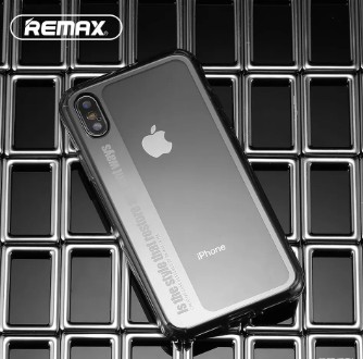 Remax RM-1662 iPhone X / XS (5,8") füstös átlátszó szlogenes műanyag hátlap tok