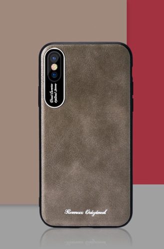 Remax RM-1666 iPhone X / XS 5,8" szürke műbőr hátlap tok