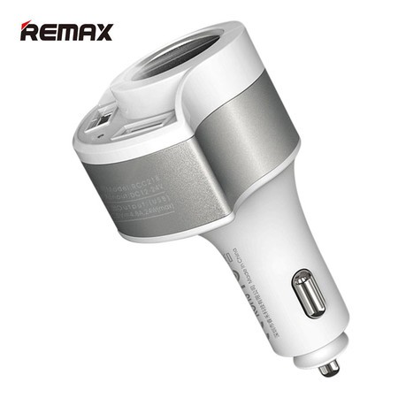 Remax RCC218 2USB fehér szivartöltő fej autós töltő szivargyújtó 4.8A