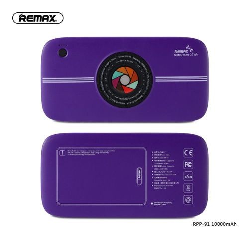 Remax RPP-91 lila vezeték nélküli (wireless) power bank 10000mAh