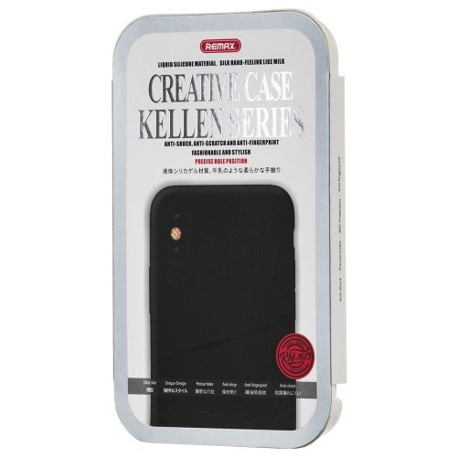 iPhone XS Max (6,5") szilikon tok, hátlap tok, fekete, matt, Remax RM-1613