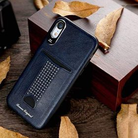   Remax RM-1668 iPhone X / XS (5,8") sötétkék bankkártya tartós műbőr hátlap tok