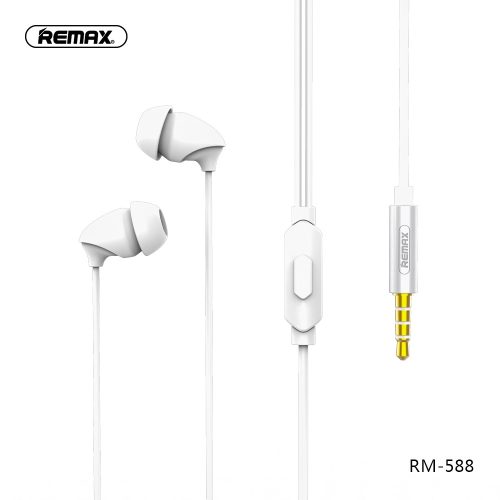 Remax RM-588 fehér stereo headset fülhallgató