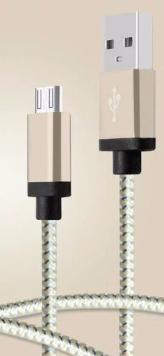 Konfulon S28 micro usb adatkábel arany fém csatlakozóval