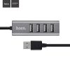 4X USB 2.0 HUB, szürke (Tarnish), 0.8M, Hoco HB1