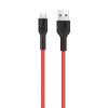 Hoco U31 Micro USB piros szövet adatkábel 1m 2.4A