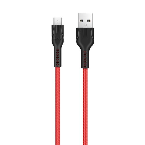 Hoco U31 Micro USB piros szövet adatkábel 1m 2.4A