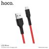 Hoco U31 Micro USB piros szövet adatkábel 1m 2.4A