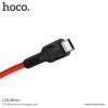 Hoco U31 Micro USB piros szövet adatkábel 1m 2.4A