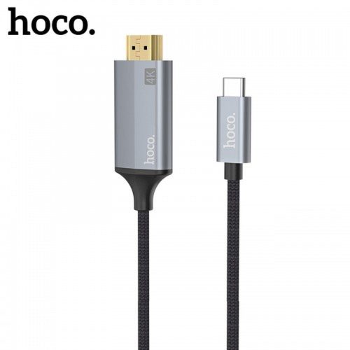 Hoco UA13 szürke Type-C - HDMI átalakító adatkábel 4K 1.8m