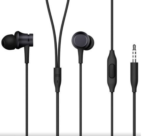 Xiaomi Mi In-Ear Basic stereo headset, 3.5mm jack, mikrofonnal, fekete, gyári, ZBW4354TY