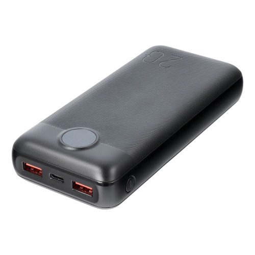 Power Bank, 20000mAh, 2x USB / Type-C / Micro USB foglalattal, fekete, 2A, PD20W / QC3.0, Veger L20S