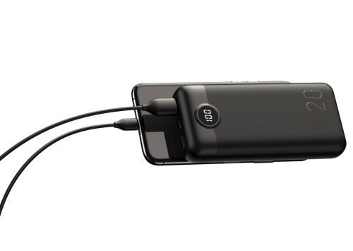 Power Bank, 20000mAh, 2x USB / Type-C / Micro USB foglalattal, fekete, 2A, PD20W / QC3.0, Veger L20S