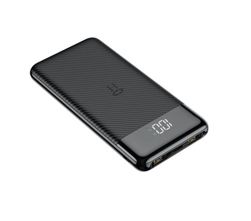 Power Bank, 10000mAh, 2x USB / Type-C / Micro USB foglalattal, fekete, Veger L11