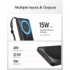 Magsafe power bank, mágneses, 1x USB /1xType-C, 1x Lightning, 10000 mAh, 20W / 2A, fekete, Veger MagOn (W1151)