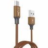 Dotfes A01m micro USB barna prémium szövet adatkábel fém csatlakozóval 2.5A 1m