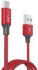 Micro USB adatkábel, szövet / fém csatlakozó, 2.5A, 1m, Dotfes A01m