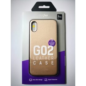   Dotfes G02MS iPhone X XS (5,8") arany carbon prémium hátlap tok