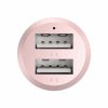 Dotfes B03S rose gold prémium fém szivartöltő fej 2USB max 4.8A lightning kábellel